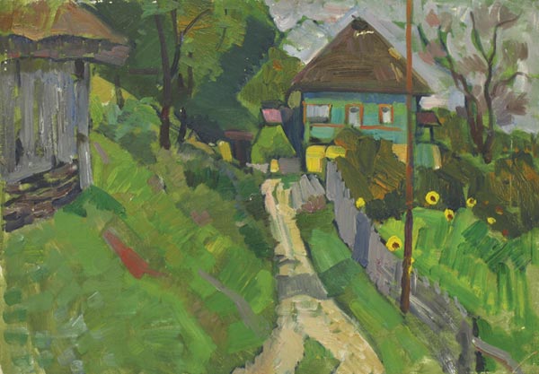 Картина Вакс Б.И. Изба 1961 г. Картон, масло.