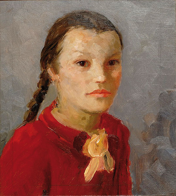 Girl with braids.