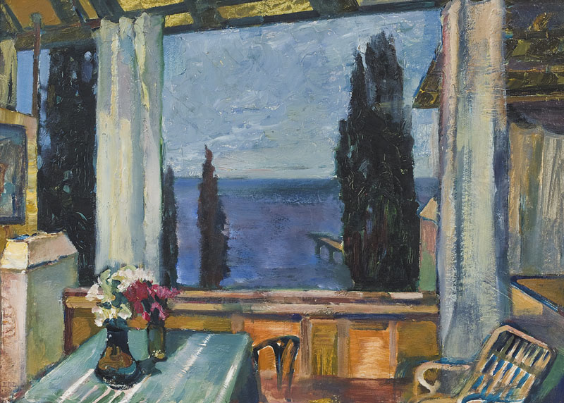Картина Вышлов В.В. Вид на Черное море. 1959 г. Картон, масло.