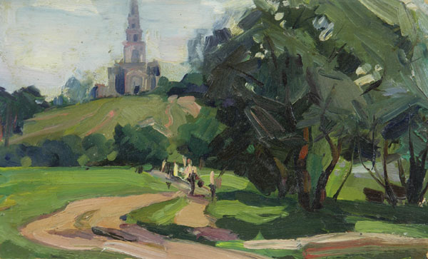 Road near the church.