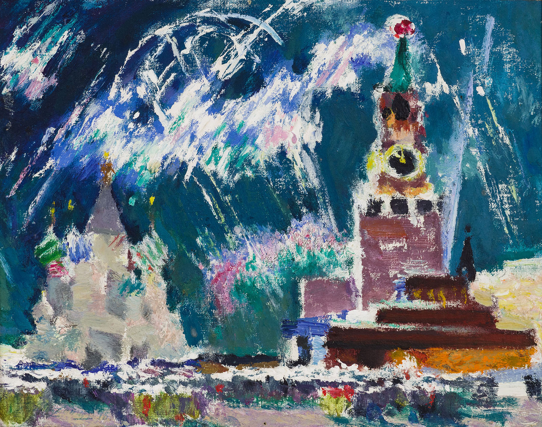 Картина Штраних В.Ф. Слава Российской Армии. 1975 г. Картон, масло.