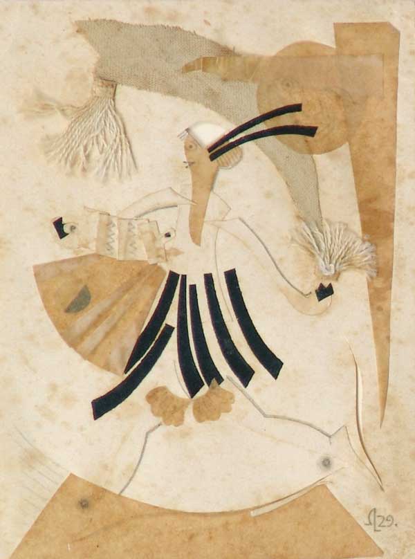 Картина Лапин Л.П. Бегущая. 1929 г. Коллаж.
