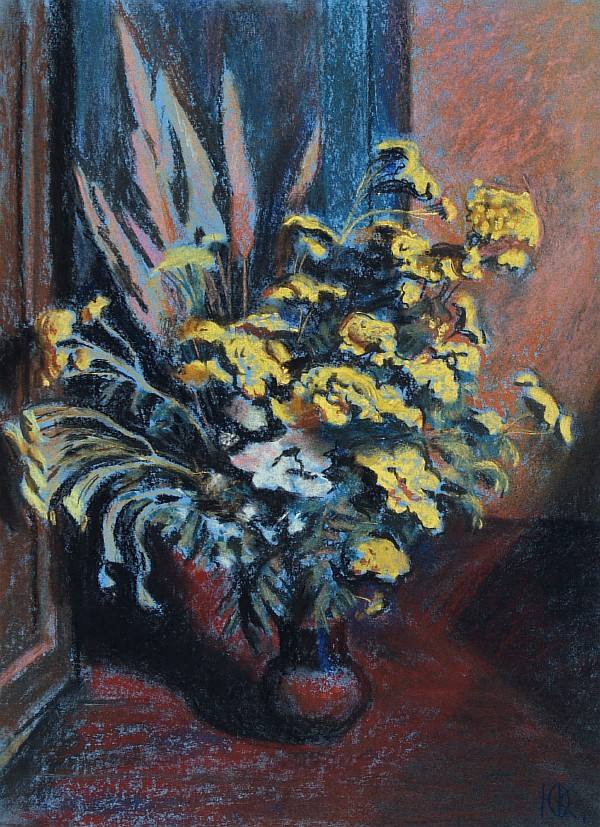 Картина Круглов Ю.М. Пижма. 1999 г. Бумага, соус, пастель.