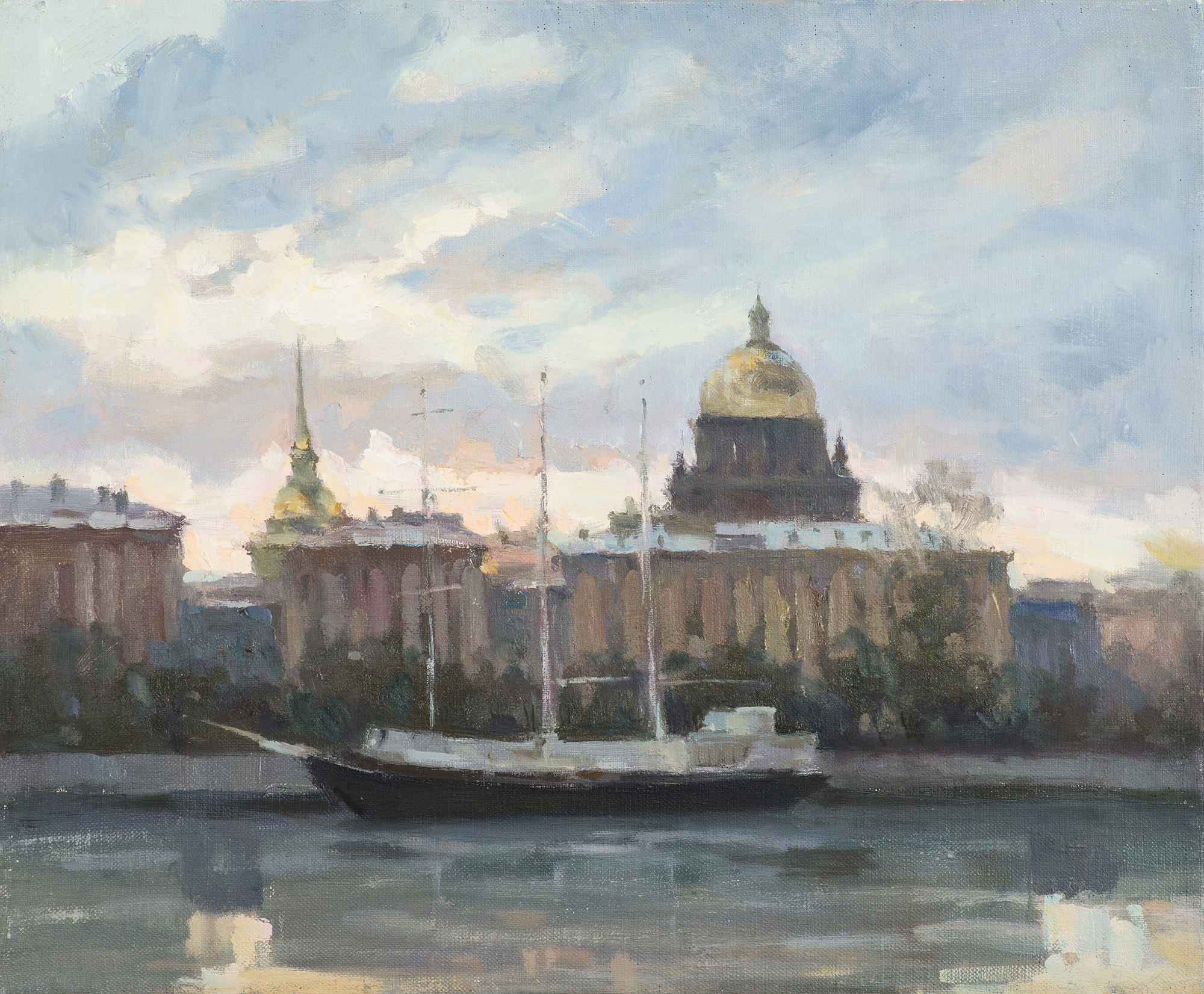 Neva. View of St. Isaac's Cathedral.