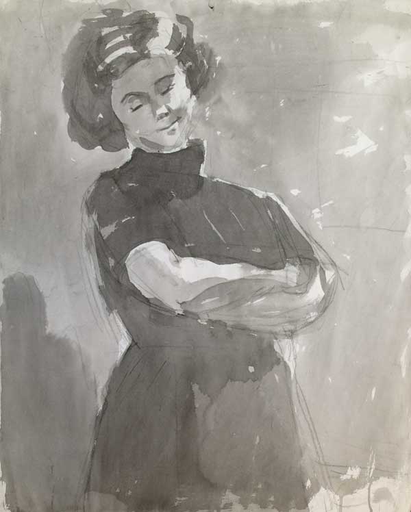 Картина Каневский А.М. М. Кристаллинская 1960-е Бумага. П. Акварель