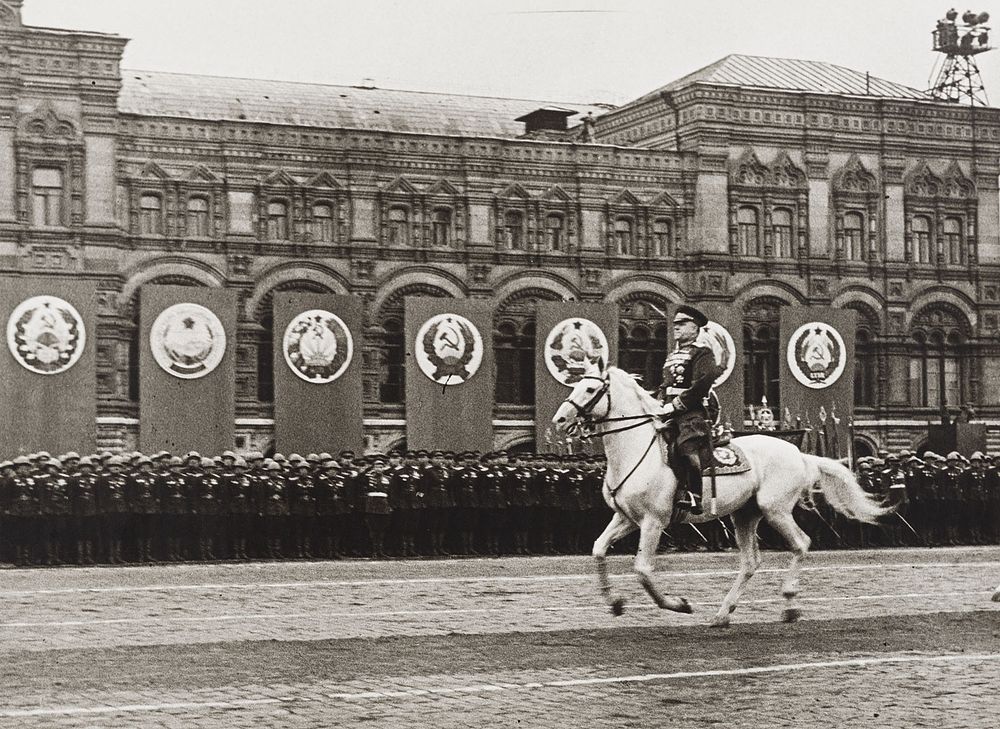 Zhukov G.K. at the Victory Day Parade on June 24, 1945