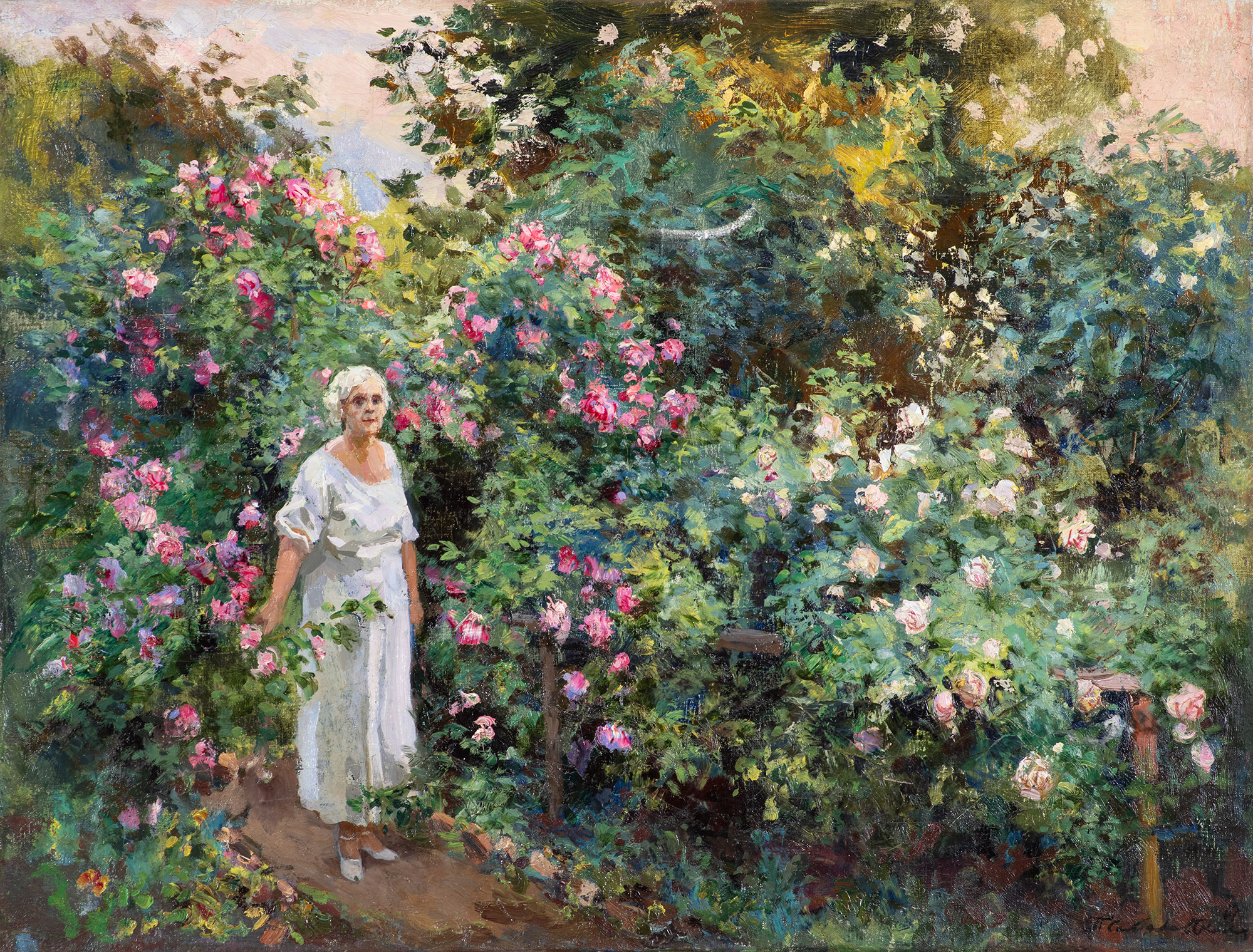 Картина Соколов-Скаля П.П. Бабушкин сад. 1954 г. Холст, масло.