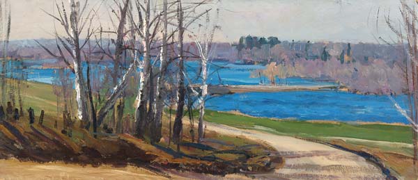 Картина Шурпин Ф.С. На реке. 1963 Картон, масло.