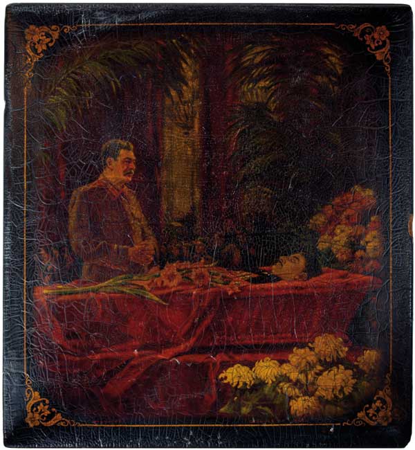 Шкатулка «Сталин на похоронах Орджоникидзе». Жданов Я.Я.