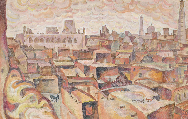 Картина Вышлов В.В. Индустриальный пейзаж. 1970 г. Бумага, темпера.