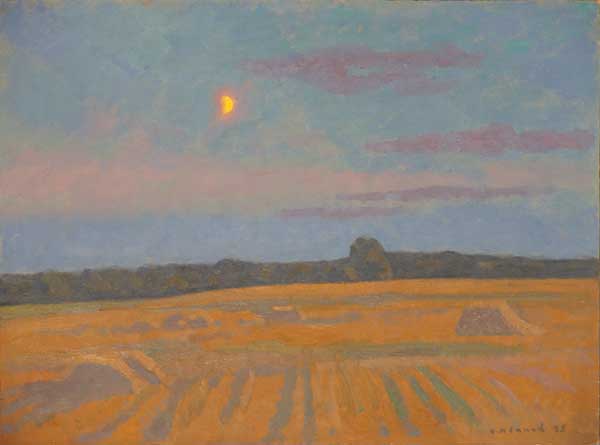 Картина Иванов В.И. Ранний месяц. 1975 г. Оргалит, масло.