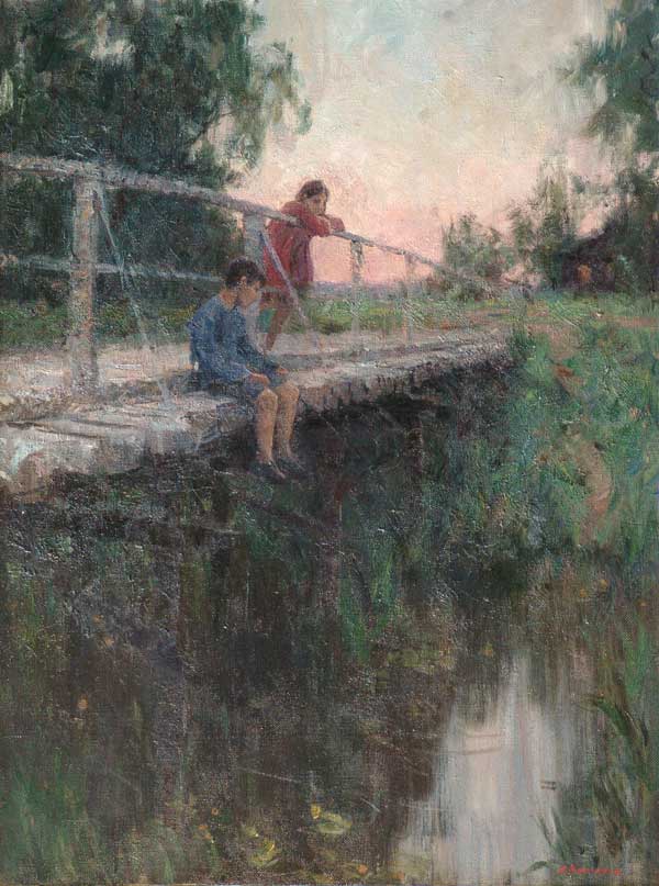 Картина Косничев А.Е. Тихий вечер. 2001 г. Холст, масло.