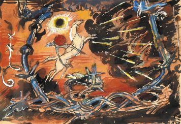 Половецкие танцы. Эскиз декорации для оперы «Князь Игорь».