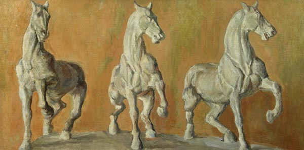 Plaster horses.
