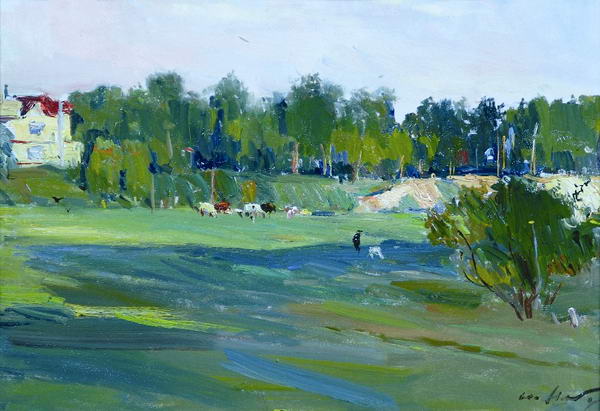 Картина Налбандян Д.А. Пейзаж. 1970 г. Картон, масло.