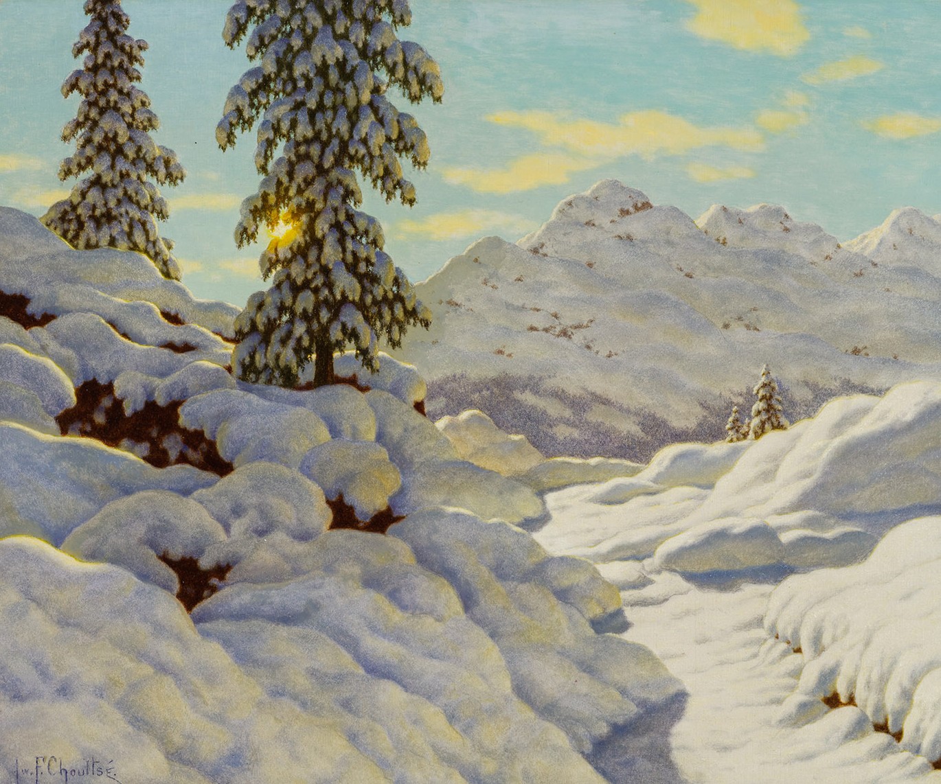 Солнце и снег.