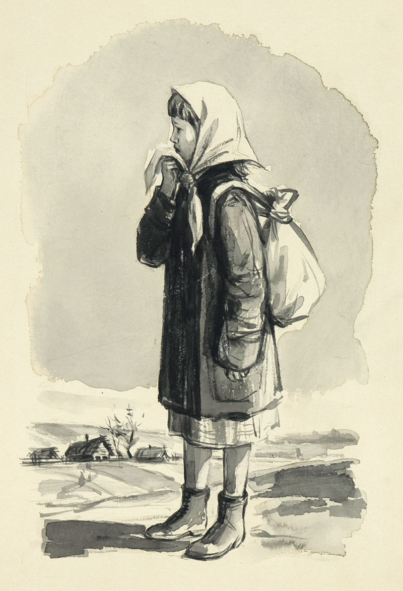 Illustration for the magazine "Peasant Woman". Girl.