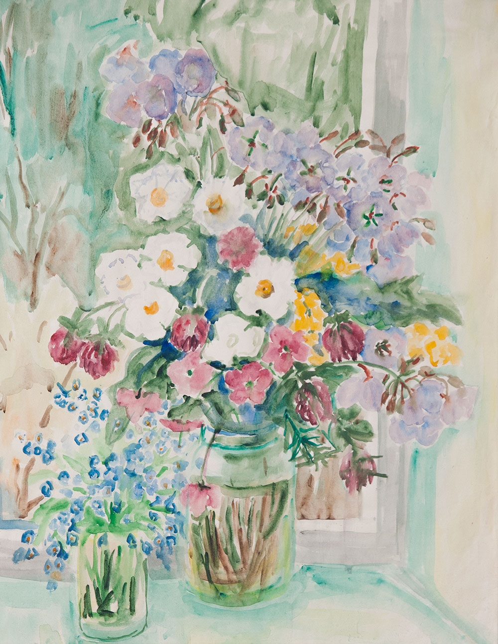 Wildflowers on the window.