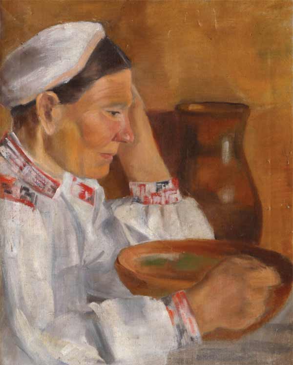 Картина Дейнека А.А. Портрет матери. 1920-е гг. Холст, масло.