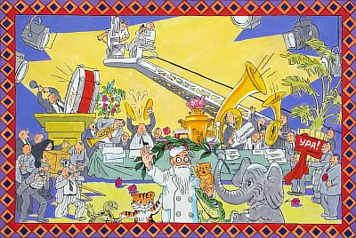 Картина Звездочетов К.В. Глорификация Айболита. 2006 г. Холст, масло.