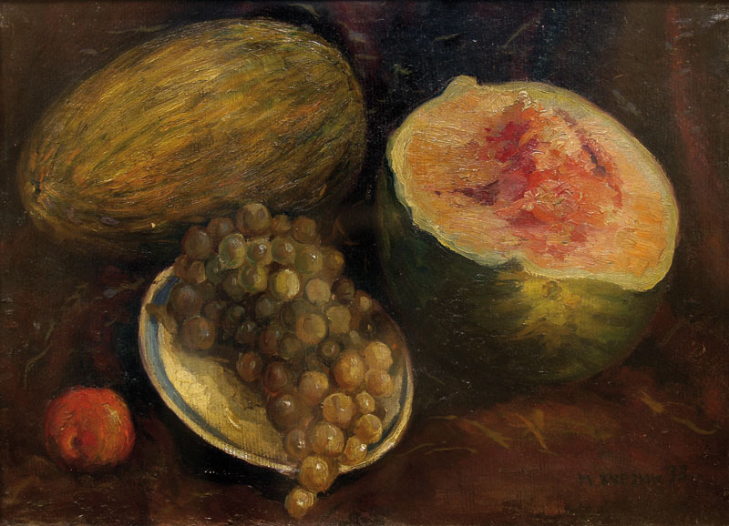 Watermelon, melon and grapes.