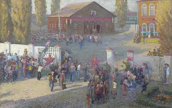 At the assembly point.