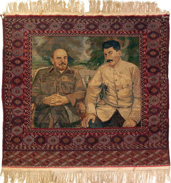I.V. Stalin visiting V.I. Lenin in Gorki.