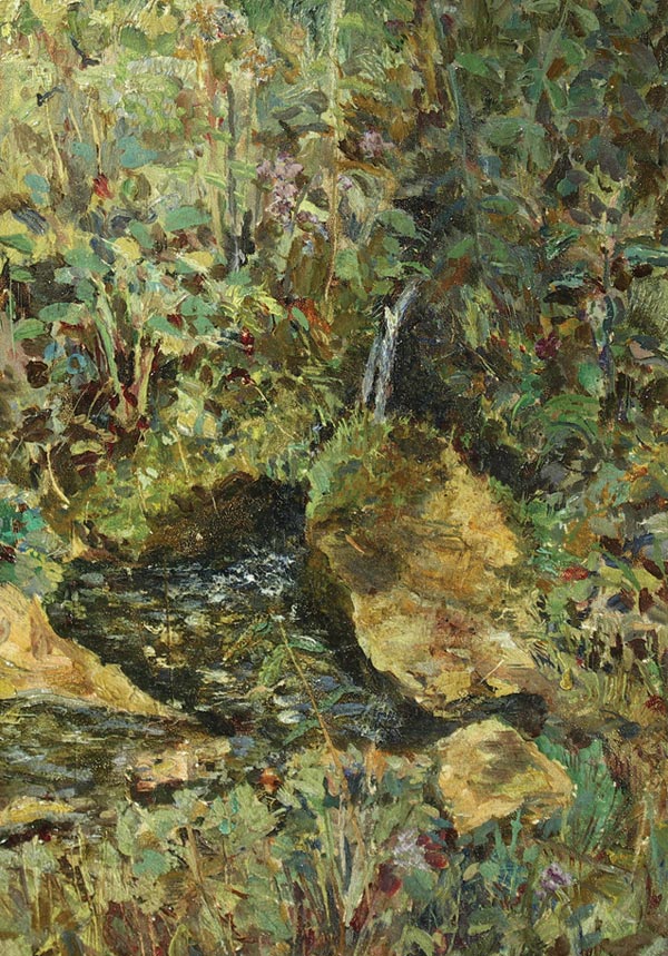 Pushchino. Stream in the forest.