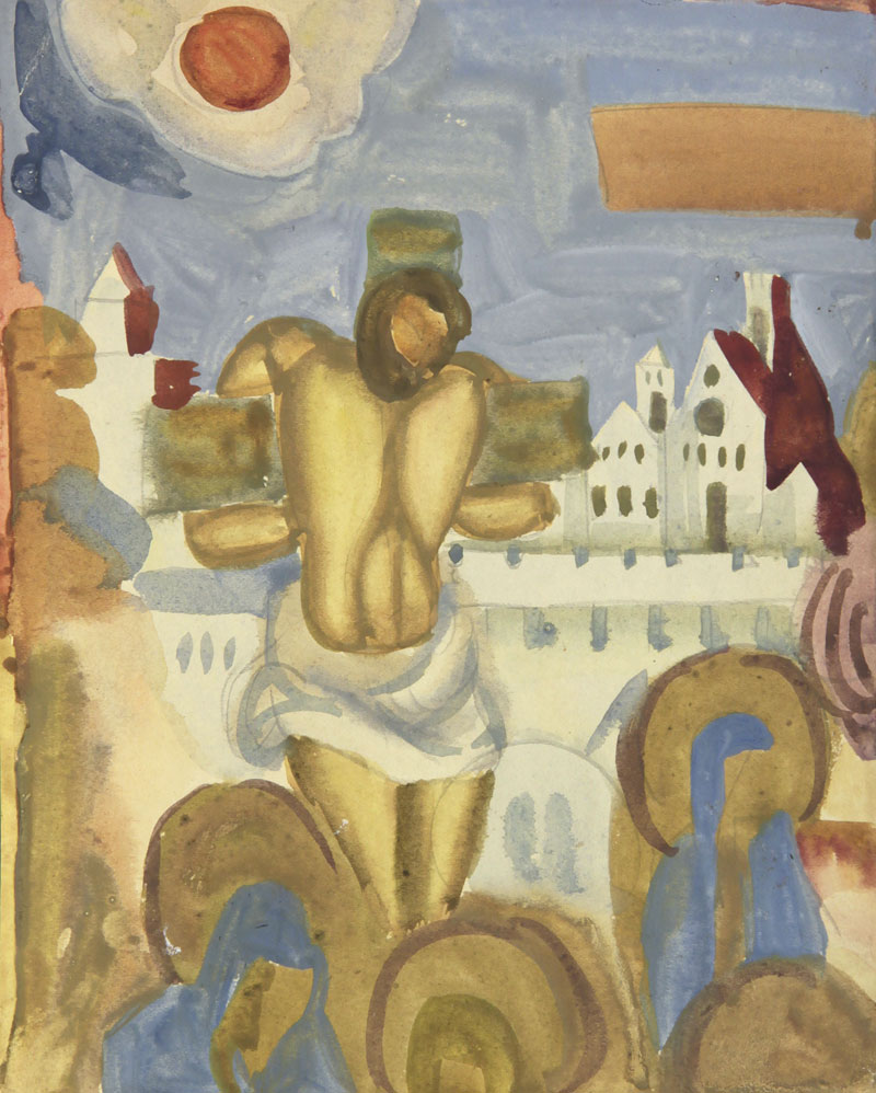 Crucifixion. A fragment of a composition from the destroyed Church of Barbara the Great Martyr in Yaroslavl.