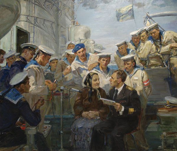 The hero's mother on the ship. (A mother's story about her son-hero N. Vilkov).