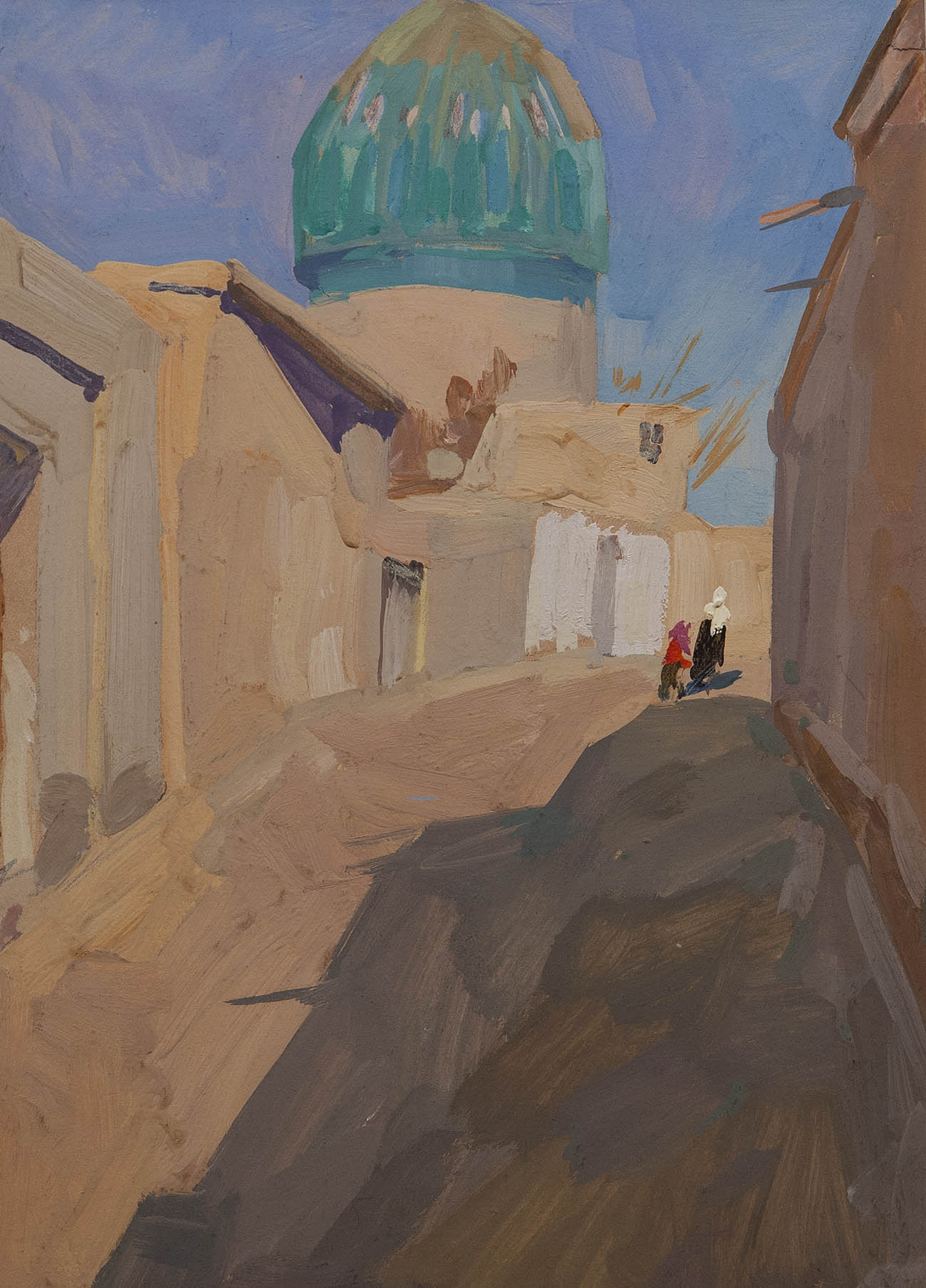 A Street with a Mosque.