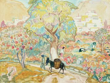 Картина Месропян Б.А. Сбор винограда. 1970 г. Бумага, гуашь.