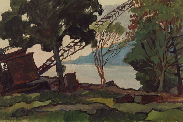 Construction on the shore.
