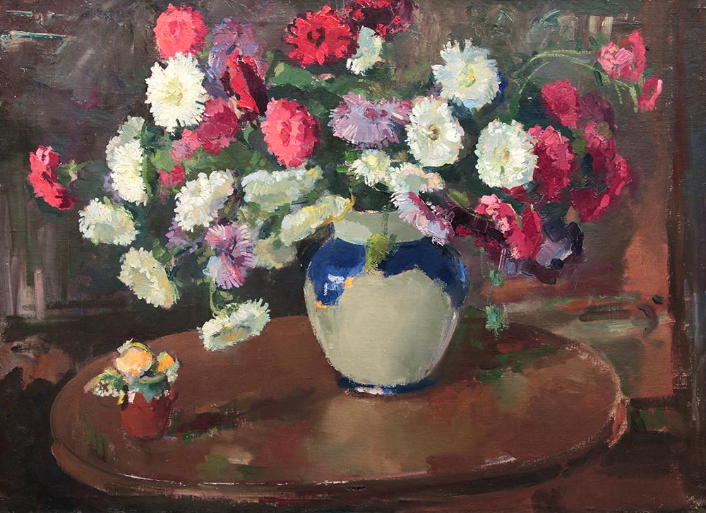Картина Урманче Б.И. Астры. 1966 г. Холст, масло