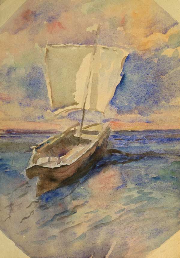 Boat with sail
