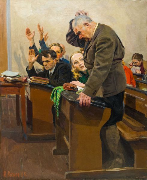 Картина Китаев А.И. Урок. 1955 г. Холст, масло.