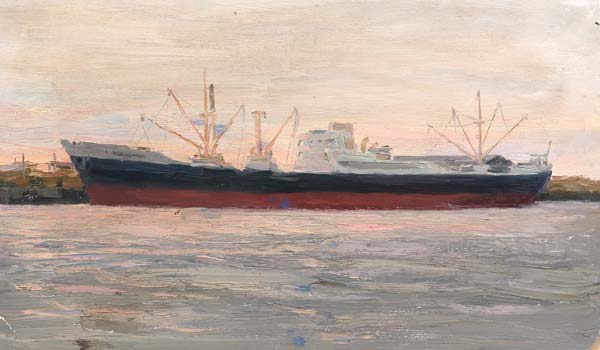 Картина Семаков Г.А. В порту.(2) 1959 Картон, масло.