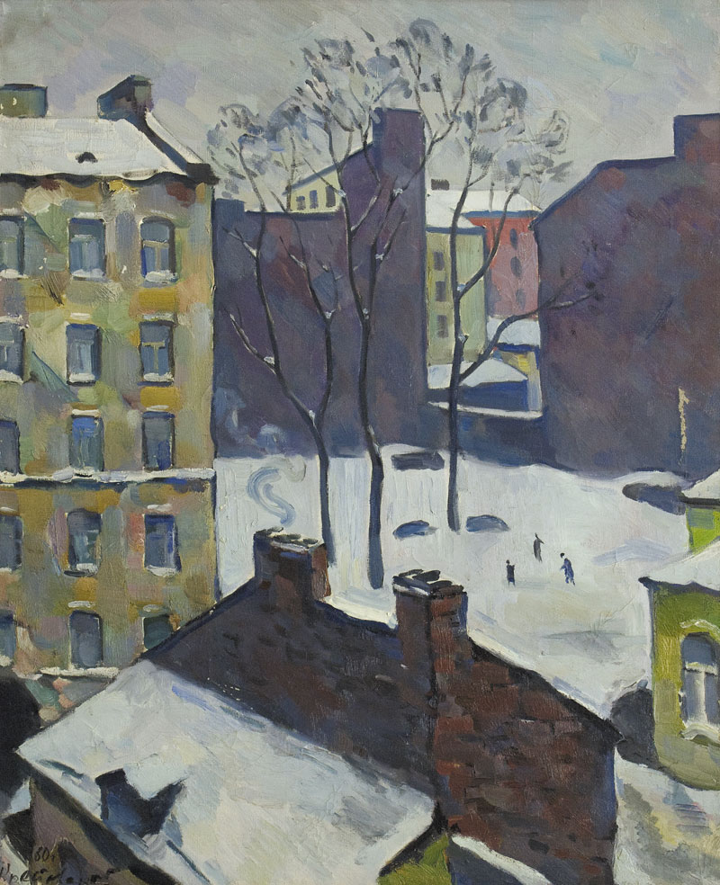 Картина Крестовский Я.И. Дом моего детства. 1960 г. Картон, масло.
