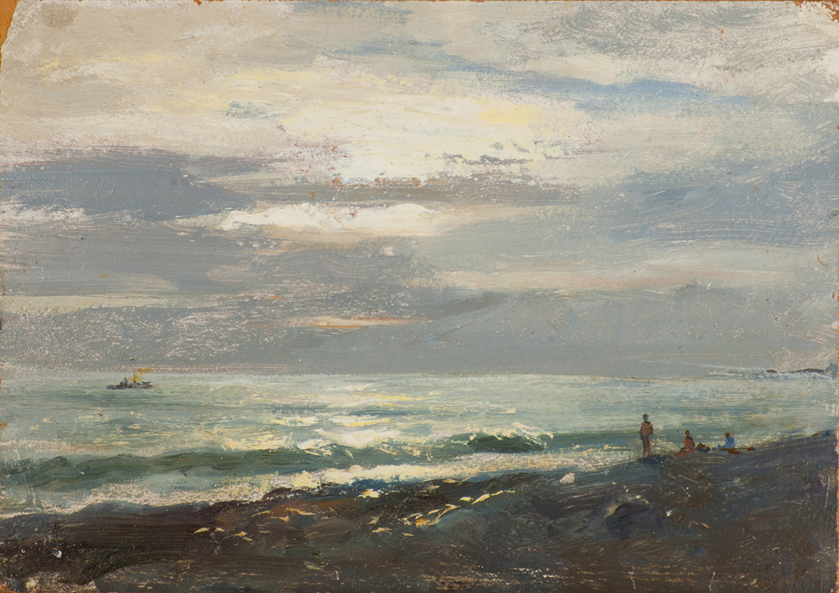Картина Соколов Н.А. (Кукрыниксы) На море. 1938 г. Картон, масло.