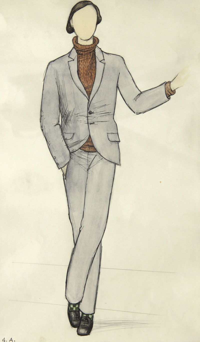 Sketch of a men's suit. Jacques Lipchitz.