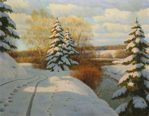 Картина Бессонов Б.В. Зимний пейзаж. 1910-1920 - е гг. Холст, масло.