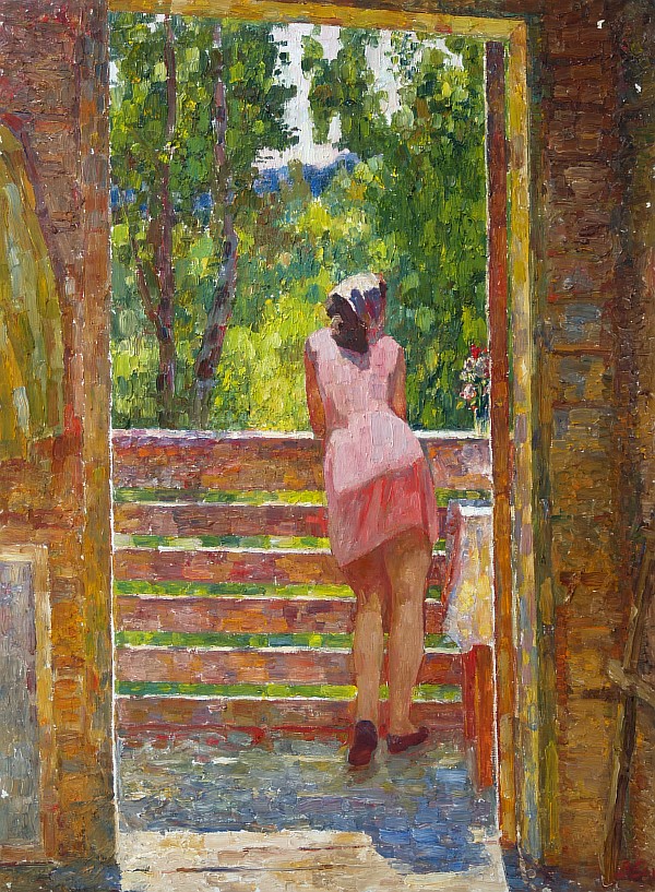 Картина Борисов В.И. Летом на даче.  Холст, масло.