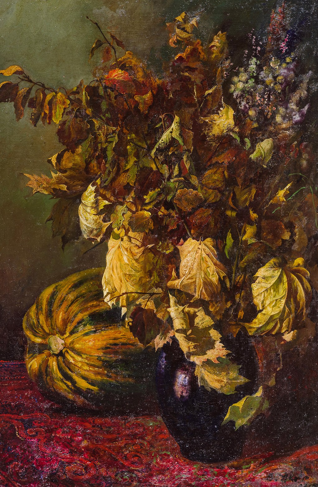 Still life with a pumpkin.