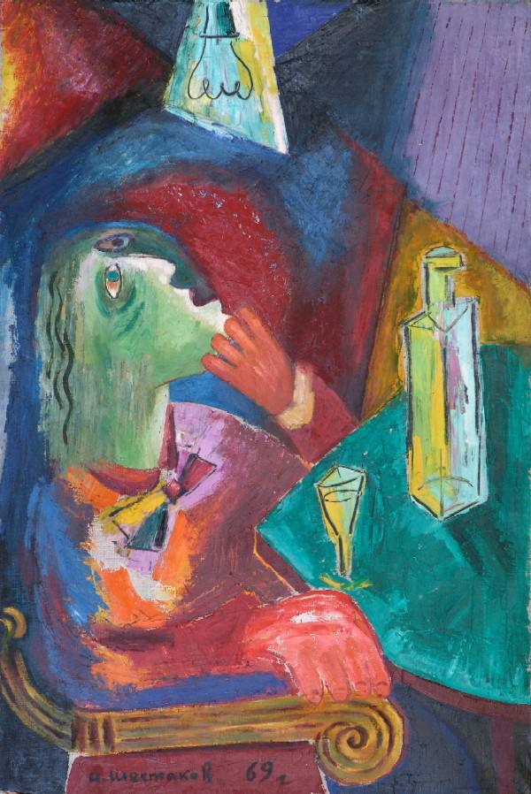 Картина Шестаков А.И. В ожидании вдохновения. 1969 г. Холст, масло.