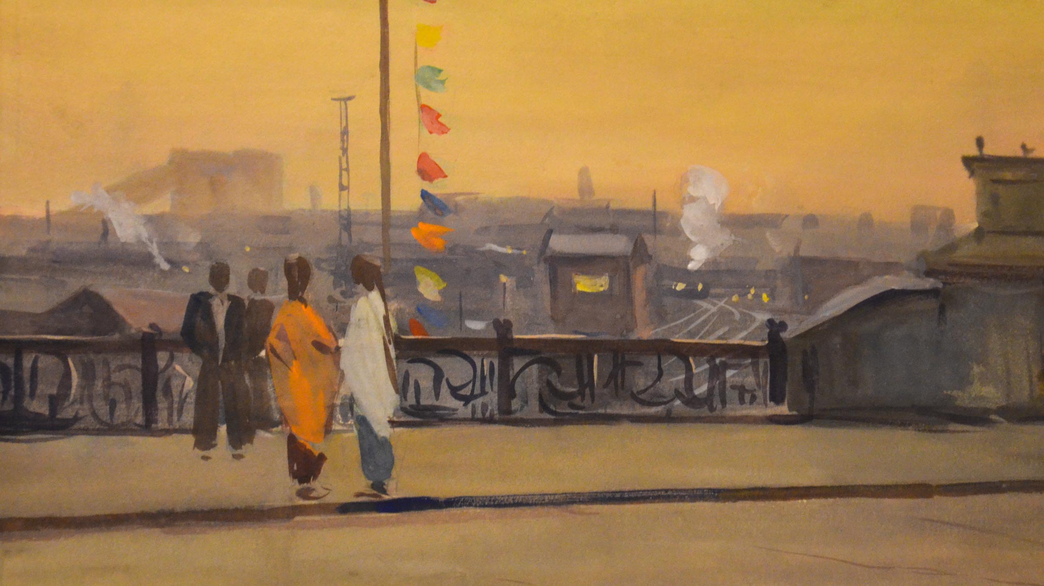 Картина Дородницын В.П. В дни фестиваля. 1957 г. Бумага, акварель.