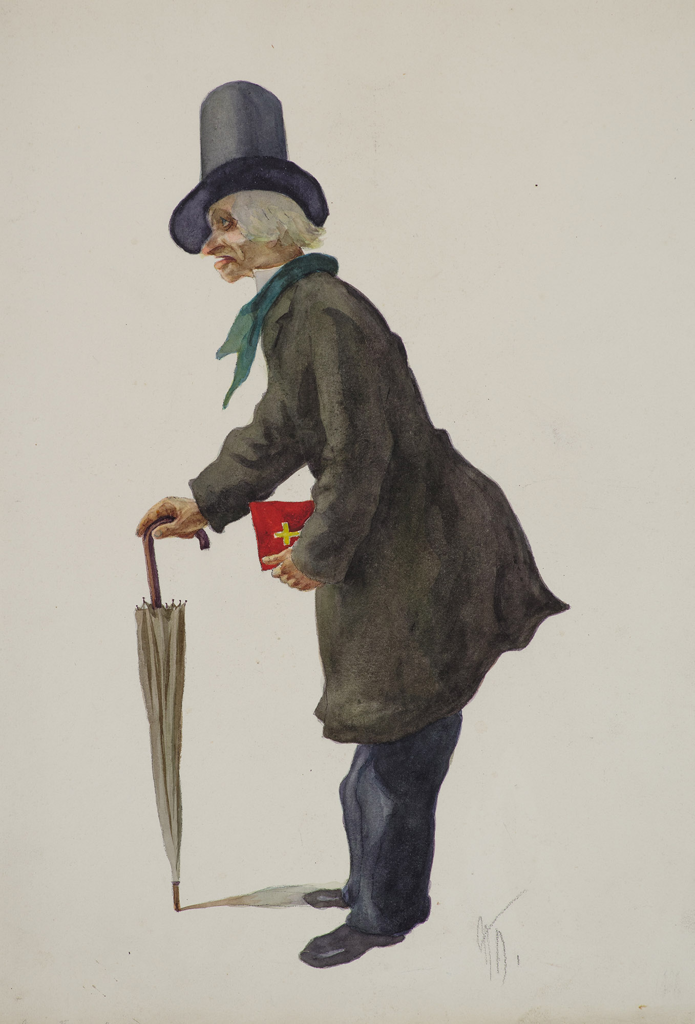 Pastor. Illustration for M. Twain's novel "Tom Sawyer".