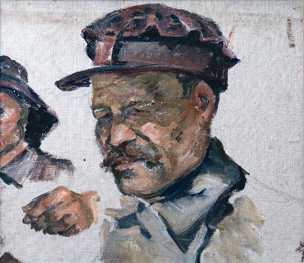 Картина Девинов-Нюренберг Д.М. Портрет шофера. Этюд. 1930-1940-е гг. Холст, масло