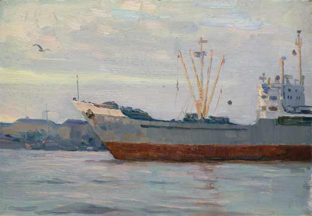 Картина Семаков Г.А. Двинской этюд. 1960 г. Картон, масло.