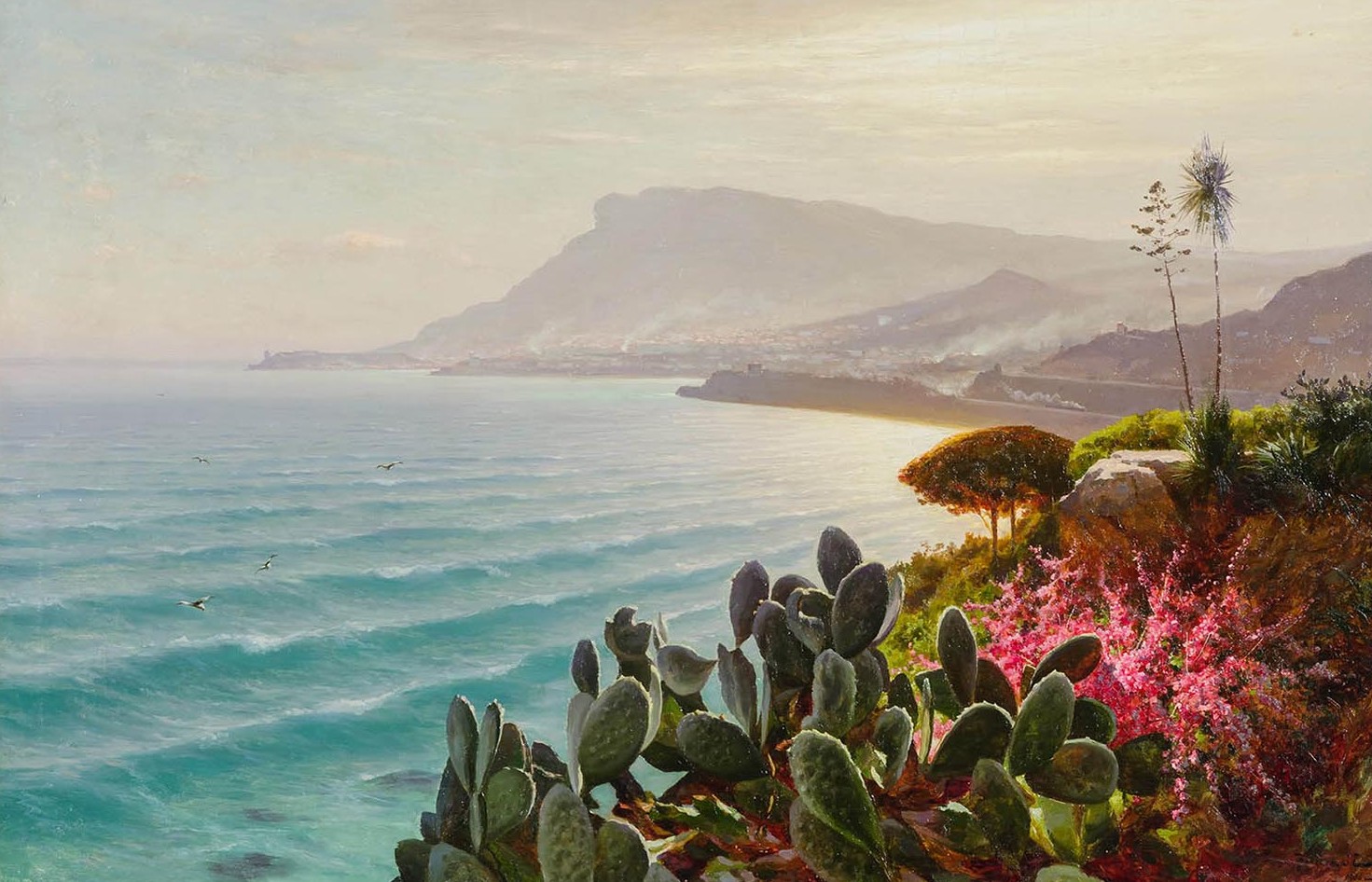 Landscape with prickly pears. Feodosia.