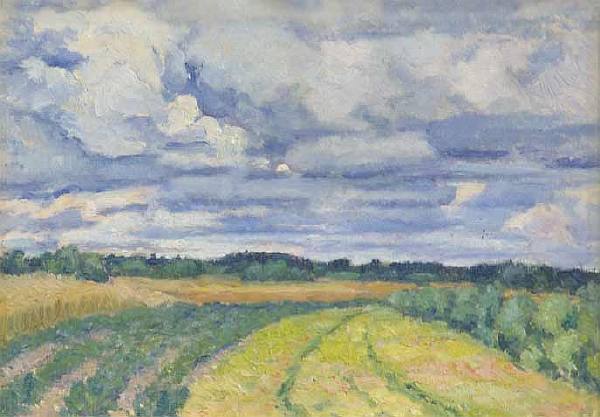 Картина Глинка В.Н. Дорога в Новоспасское. 1940-е гг. Картон, масло.